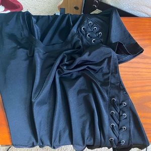 Polyester lace up shirt